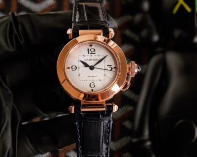 Cartier Classic PASHA DE CARTIER Watch Rose Gold Case Replica Watch For Sale
